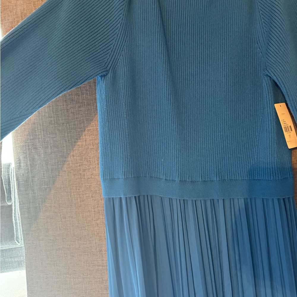 Anthropologie Blue layered long sleeve dress